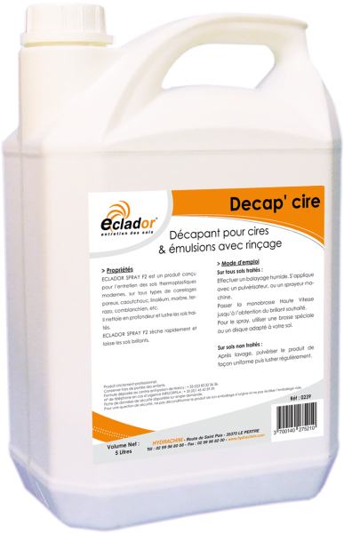 Eclador Decap'cire Avec Rincage / 5L Décapants d'emulsions