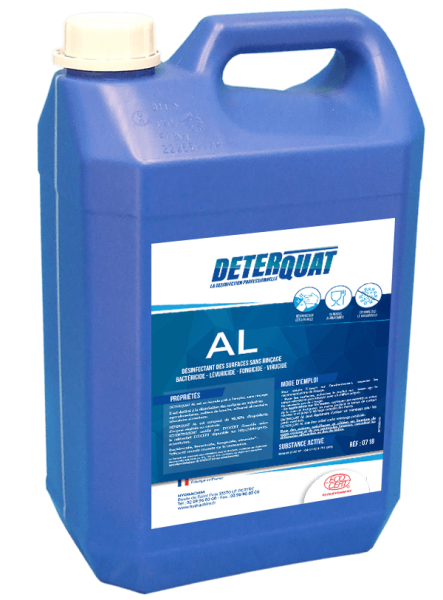 Deterquat AL Désinfectant surfaces sans rinçage Pour Nettoyage Et Desinfection  Bidon De 5L Entretien des surfaces