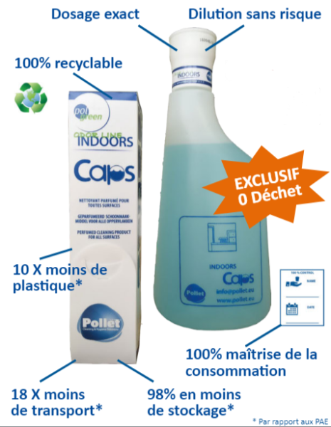 POLGREEN ODOR LINE Sanitaire Nettoyant parfumé écologique pour toutes surfaces - 16 Caps Entretien des sanitaires