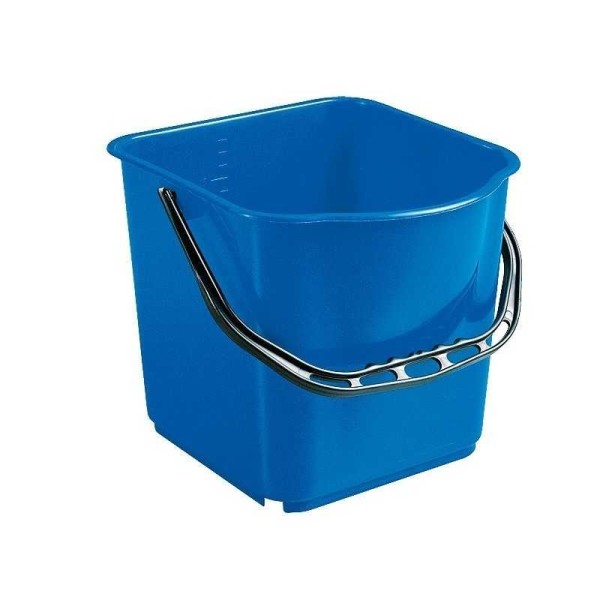 Seau Polyethylene Capacite 15L Bleu Chariot de ménage