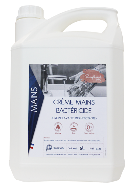 Creme Mains Bactericide  Bidon De 5 Litres Hygiène en restauration