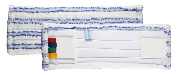 Frange Microfibre Soft Liseré Bleu Poche/Languette Universelle 40Cm Nappes et serviettes