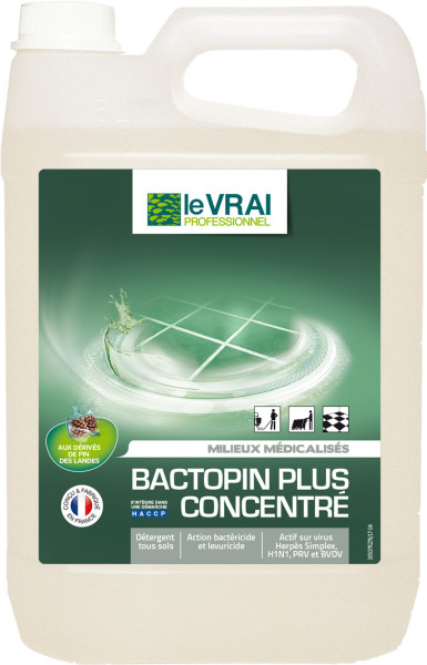 Le Vrai Detergent Desinfectant Ddo Concentre Bactopin S - 5 L Entretien des surfaces