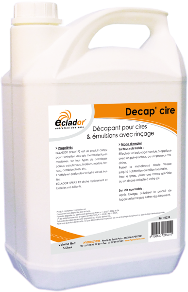 Eclador Decap'cire Avec Rincage / 5L Hygiène des sols