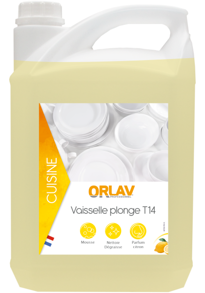 Orlav Vaisselle Plonge Jaune 14% Ma / 5L Hygiène en restauration