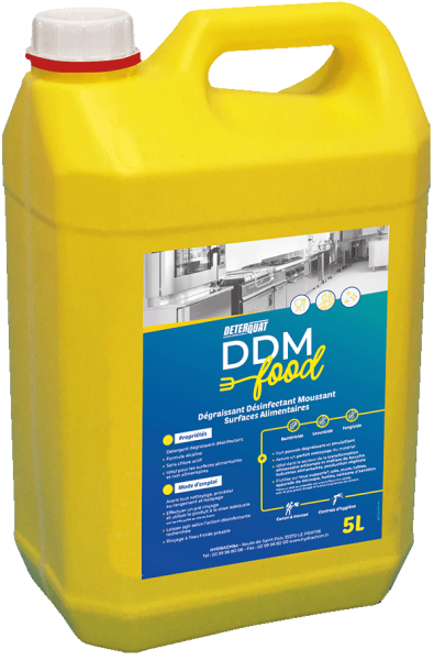 DETERQUAT DDM FOOD | Dégraissant désinfectant alimentaire sans chlore actif 5L Hygiène en restauration