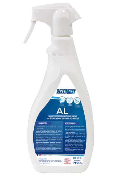 Deterquat Al Bactericide Fongicide - Desinfection En Cuisine Bidon De 750Ml Entretien des surfaces