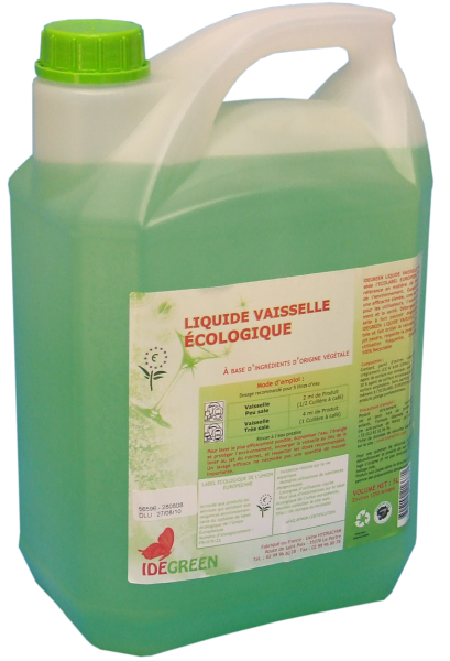 Idegreen Liquide Vaisselle Ecolabel Le Bidon De 5Litres Vaisselle mains