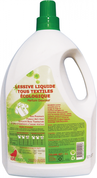 Lessive Liquide Ecologique Idegreen Le Bidon De 3 Litres Hygiène du linge