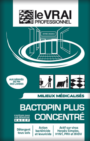 Le vrai professionnel bactopin plus concentré pour les milieux médicalisés - Dosettes 250 X 20ml Entretien des surfaces