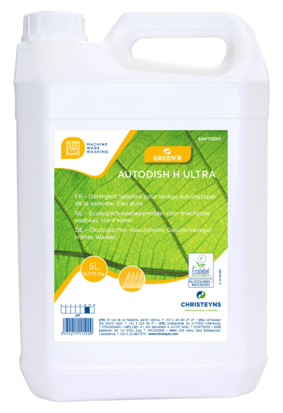 GREEN R Autodish H ultra spécial eaux dures - Bidon 5L ou 20L Hygiène en restauration