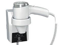 Seche Cheveux Clipper Ii Blanc Metallisee + Support Avec Prise Rasoir Bitension Seche cheveux