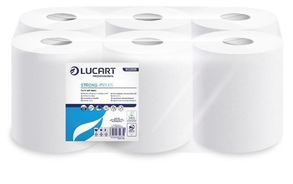 Bobine A Devidage Centrale 450Fts Ecolabel Pure ouate blanche Les 6 Rouleaux Bobines d'essuyage