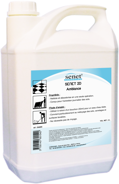 Detergent 2 D Senet Parfum Au Choix Le Bidon De 5 Litres  ( Lavande, Fraise, Citron Vert, Ambiance, Floral) Entretien des sols non protégés