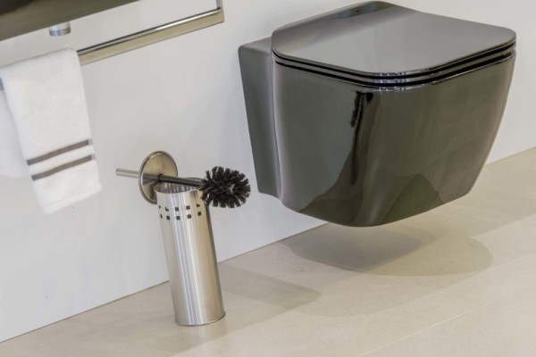 Porte Balayette WC A Poser Inox Brossé Accessoires sanitaires