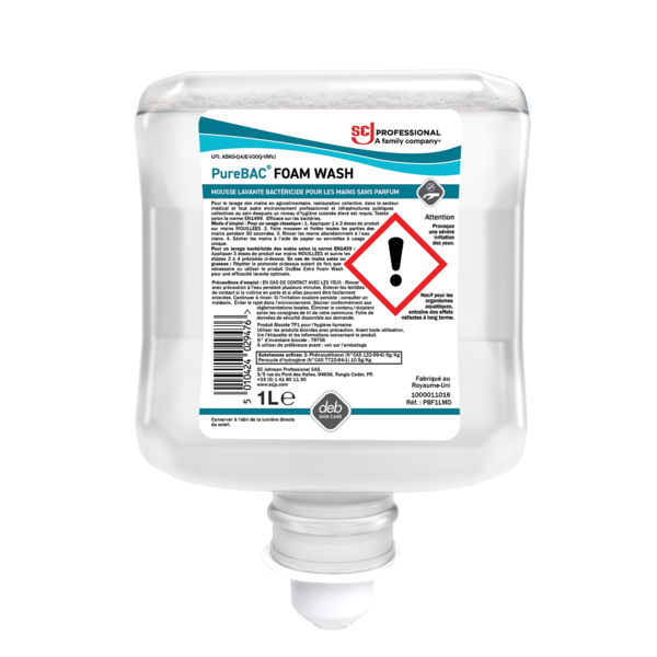 Pure Bac Foam Wash / Carton 6*1L Savon mains