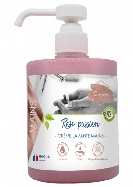 Crème lavante pour les mains au parfum fleur de lotus. - Le Flacon De 500 Ml Savon mains