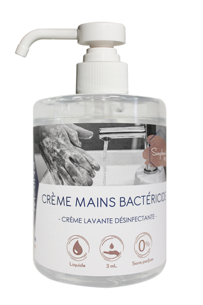 Crème bactéricide pour les mains sans parfum. - Flacon De 500 Ml Savon mains