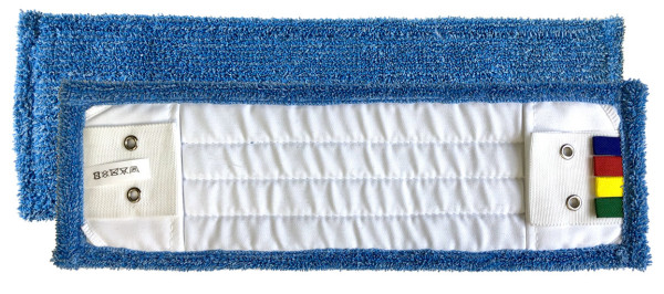Frange Microfibre Bleue  40 Cm Microfibres Bleue ,Poches + Languettes frange, mop et gaze